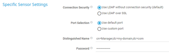 Specific Sensor Settings